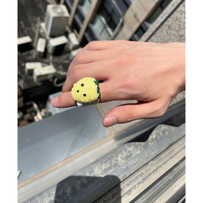 Nepravidelné zuby v tvare U, jahodové živicové prstene pre ženy, dievčatá, párty šperky, sladká osobnosť, trendy šperky HUANZHI 2022 NOVINKA