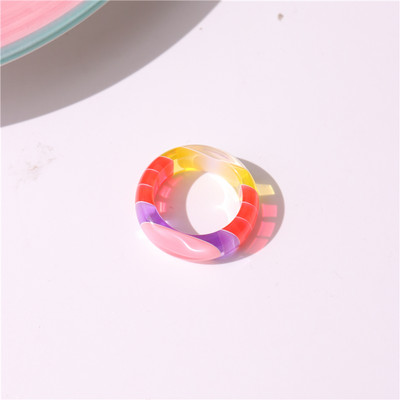 Nepravidelné zuby v tvare U, jahodové živicové prstene pre ženy, dievčatá, párty šperky, sladká osobnosť, trendy šperky HUANZHI 2022 NOVINKA