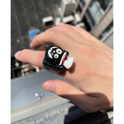 Nepravidelné zuby v tvare U, jahodové živicové prstene pre ženy, dievčatá, párty šperky, sladká osobnosť, trendy šperky HUANZHI 2022 NOVINKA