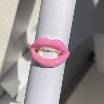 Nepravidelné zuby v tvare U, jahodové živicové prstene pre ženy, dievčatá, párty šperky, sladká osobnosť, trendy šperky HUANZHI 2022 NOVINKA