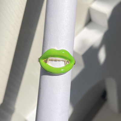 Nepravidelné zuby v tvare U, jahodové živicové prstene pre ženy, dievčatá, párty šperky, sladká osobnosť, trendy šperky HUANZHI 2022 NOVINKA
