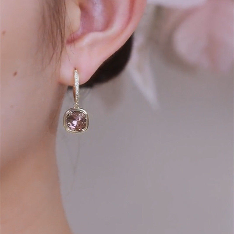 Cercei pătrați de cristal, eleganti și la modă, cercei Super Flash, cercei cadou de logodnă de lux ușoare