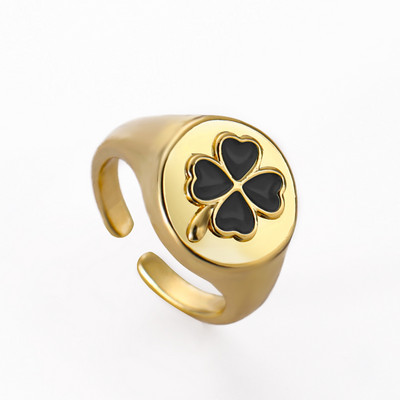 Ins Smile Candy Color Enamel Clear Micro Pave Prsten za otvaranje za žene Višebojni pozlaćeni Eternity Finger Band Podesivi prsten