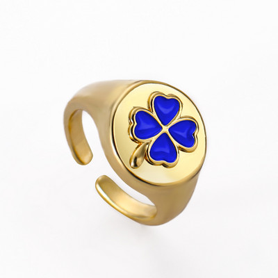 Ins Smile Candy Color Enamel Clear Micro Pave Prsten za otvaranje za žene Višebojni pozlaćeni Eternity Finger Band Podesivi prsten