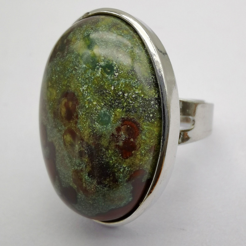 Labradorit Unakit Epidot Haulit Rodonit Haulit Karneol Ovalni GEM Prsten Veličina 8 Nakit za žene Poklon 1 KOM