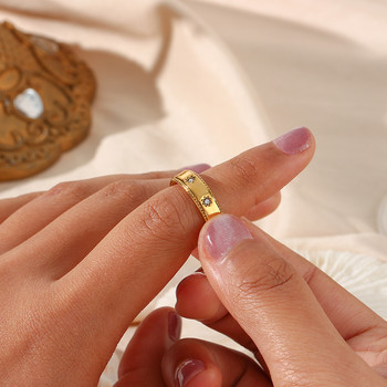 Μόδα κοσμήματα από ανοξείδωτο ατσάλι για γυναίκες αδιάβροχα διαφανή κρύσταλλο ζιργκόν δαχτυλίδια για γυναίκες