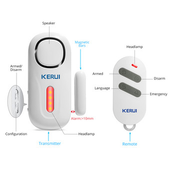 KERUI 120DB Security Wireless Door Window Сензорна аларма за взлом PIR Магнитна интелигентна домашна гаражна система с дистанционно управление