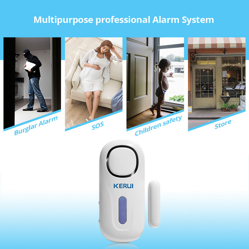KERUI 120DB Sigurnosni bežični protuprovalni senzor za vrata i prozore, alarm PIR magnetski pametni kućni garažni sustav s daljinskim upravljačem