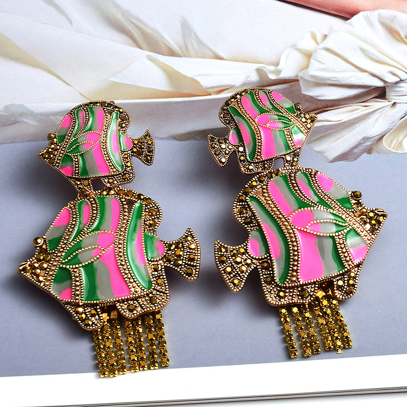 Cercei cu picătură cu cristal metalic uleiat, de înaltă calitate, bijuterii, accesorii pentru femei