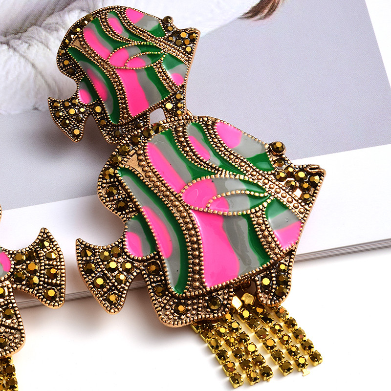 Cercei cu picătură cu cristal metalic uleiat, de înaltă calitate, bijuterii, accesorii pentru femei