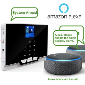 Tuya Wifi Gsm Домашна охранителна алармена система Комплект RFID TFT сензорна клавиатура Smart life ПРИЛОЖЕНИЕ Съвместимо с Alexa Google Home
