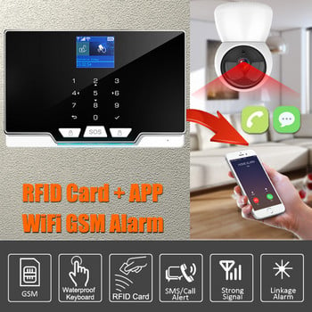 Tuya Wifi Gsm Домашна охранителна алармена система Комплект RFID TFT сензорна клавиатура Smart life ПРИЛОЖЕНИЕ Съвместимо с Alexa Google Home
