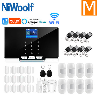 Tuya Wifi Gsm Home Κιτ συστήματος συναγερμού για διαρρήξεις RFID TFT Touch Keyboard Smart life APP Συμβατή Alexa Google Home