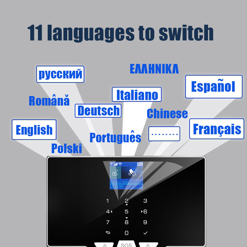 Tuya Wifi Gsm Home Κιτ συστήματος συναγερμού για διαρρήξεις RFID TFT Touch Keyboard Smart life APP Συμβατή Alexa Google Home