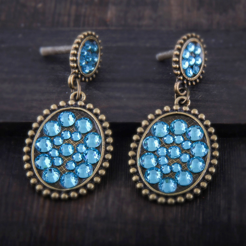 RH Fashion Boho ékszer szett üveg hosszú csomózott fém Pave Crystal Dorp nyaklánc fülbevaló szett női ajándék Dropship
