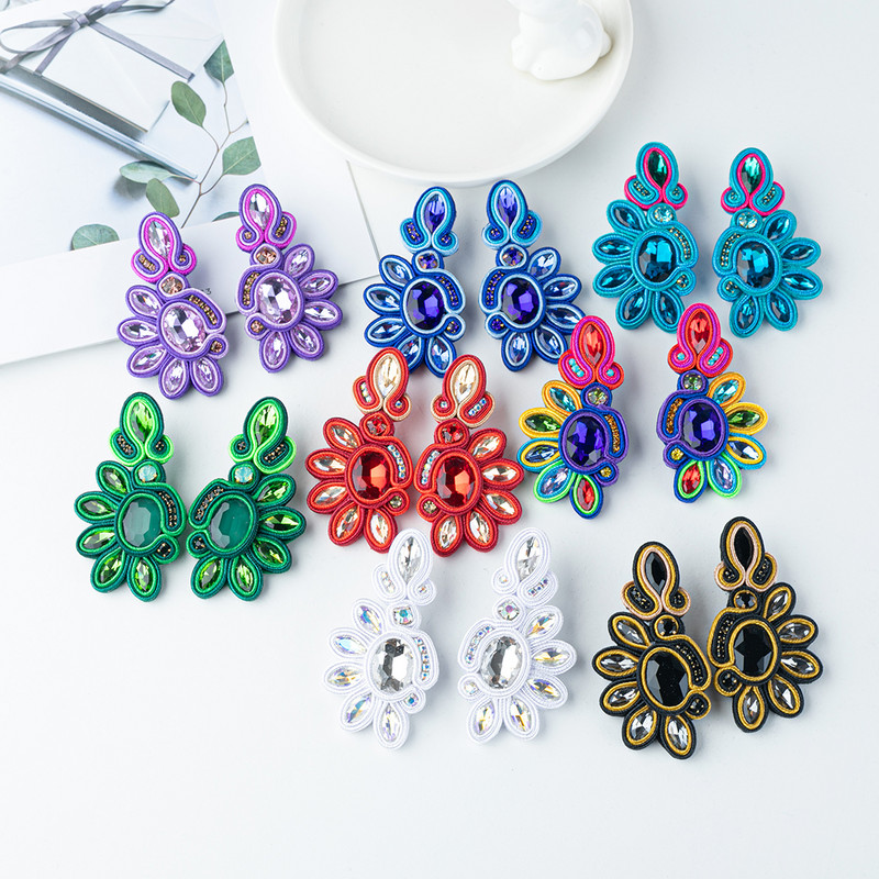 KPacTa Vintage Soutache Handmade Sales női fülbevalók Dangle Charms Kiegészítők Bohemian Soutache divatékszerek 2021 Új