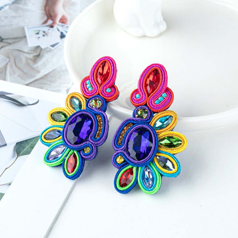 KPacTa Vintage Soutache Handmade Sales női fülbevalók Dangle Charms Kiegészítők Bohemian Soutache divatékszerek 2021 Új