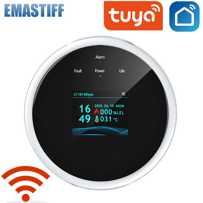 Tuya Smart WiFi IR Telecomandă Senzor de temperatură de mișcare pentru ușă Detectoare de fum de apă Detectoare de gaz Notificare aplicație WiFi Alarma de securitate pentru acasă