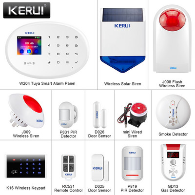 KERUI W204 DIY riasztórendszer WIFI GSM otthoni biztonság Tuya Smaty App távirányító emlékeztető vezeték nélküli PIR mozgásérzékelő ajtónyitás riasztó