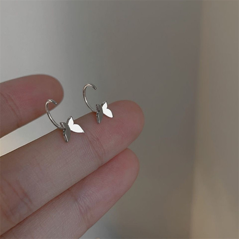 Modne Minimal Hoop Naušnice Srebrne Boje Metalne Male Huggie Tanke Hoops Naušnice Hrskavice Helix Tragus Piercing Naušnice Nakit