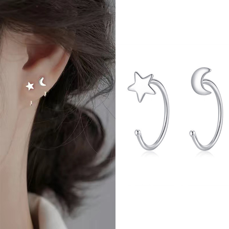 Modne Minimal Hoop Naušnice Srebrne Boje Metalne Male Huggie Tanke Hoops Naušnice Hrskavice Helix Tragus Piercing Naušnice Nakit