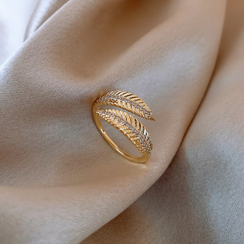 2022 Нови луксозни отворени пръстени с форма на клон на листа за жени Корейско парти Изискан пръстен за пръсти Момичета Минималистични Необичайни бижута Подаръци