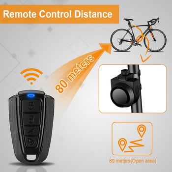 Hollarm Безжична велосипедна вибрационна аларма USB зареждане Мотоциклетна аларма за велосипед Дистанционно управление Детектор за велосипеди против кражба Алармена система