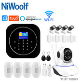 Tuya Smart Wifi GSM otthoni riasztórendszer Érintőbillentyűzet RFID kártya távirányító APP vezérlés 433MHz vezeték nélküli érzékelő érzékelővel