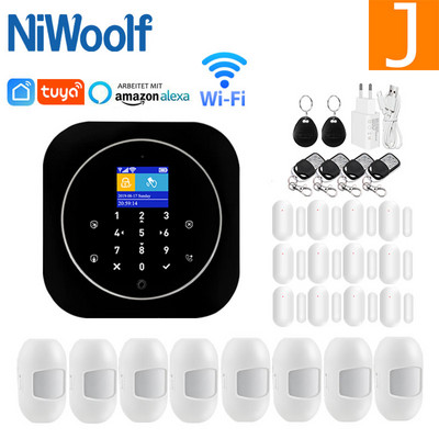 Tuya Smart Wifi GSM otthoni riasztórendszer Érintőbillentyűzet RFID kártya távirányító APP vezérlés 433MHz vezeték nélküli érzékelő érzékelővel