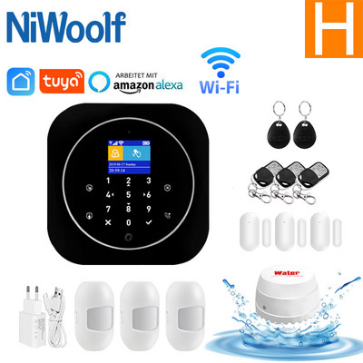 Tuya Smart Wifi GSM otthoni riasztórendszer Érintőbillentyűzet RFID kártya távirányító APP vezérlés 433MHz vezeték nélküli érzékelő érzékelővel