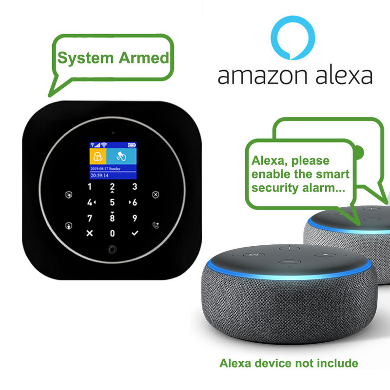 Tuya Smart Wifi GSM otthoni riasztórendszer Érintőbillentyűzet RFID kártya távirányító APP vezérlés 433MHz vezeték nélküli érzékelő érzékelővel