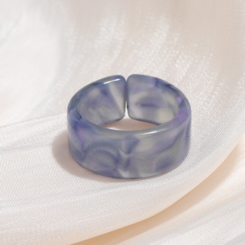2022 Модни пръстени от прозрачна смола, акрилни масивни вериги за жени, цветни геометрични квадратни кръгли пръстени, бижута, подаръци