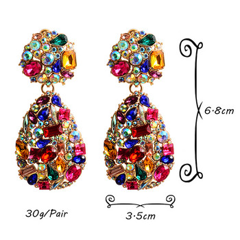 Wholeslae Нови цветни кристали Капкови обеци Изящни бижута Аксесоари за жени Модна тенденция Планински кристал Pendientes Bijoux