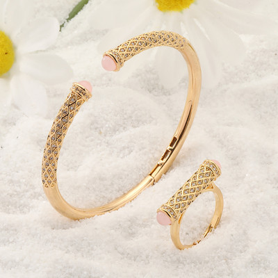 Set de bijuterii pentru nuntă, în stil arab, cu zircon cubic din piatră colorată, cu brățară de lux, cu inele, pentru femei