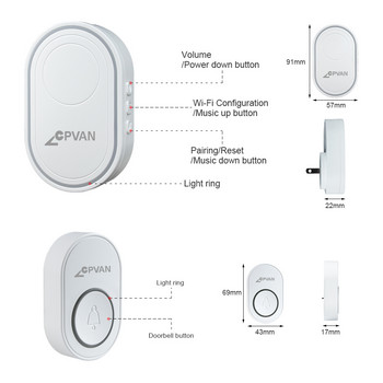 CPVAN WIFI Домашна алармена система със сензор за врата Детектор за движение Tuya Smart Alexa и Google Начало за домашна охрана Гараж