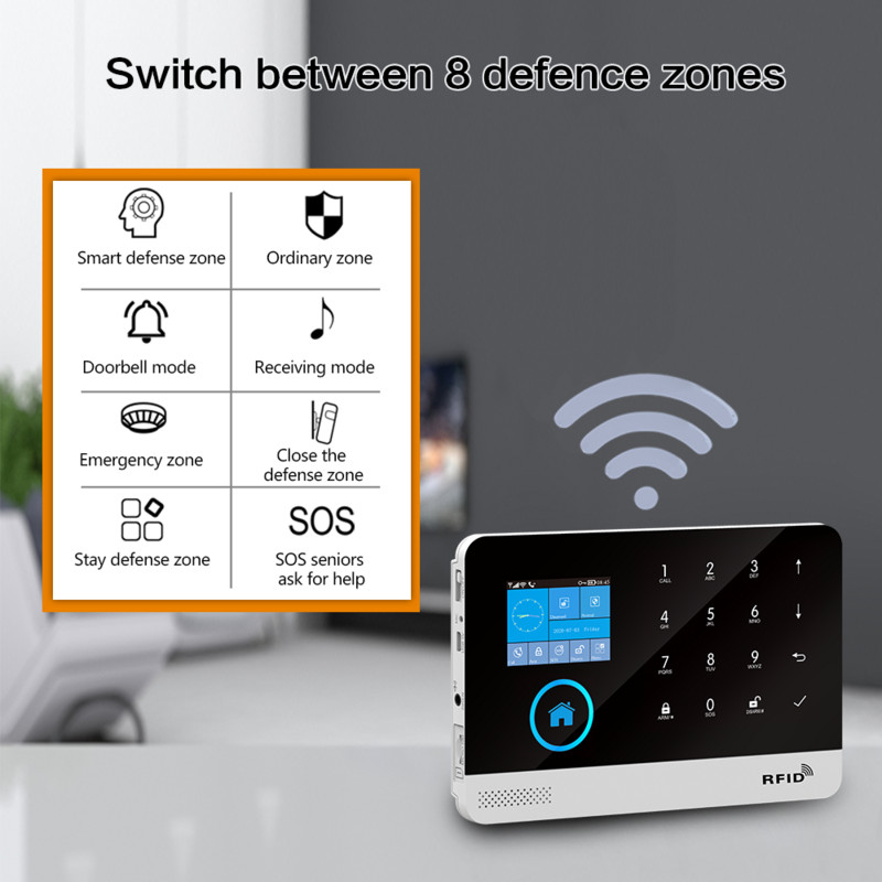 Noul sistem de alarmă inteligentă Wifi 2/3/4G gazdă PG103 Tuya Smart Life APP Control Senzor PIR Wireless Smart Home Security Suport Alexa