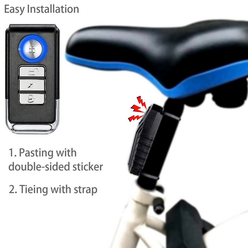 Veekindel jalgratas, mootorratas, elektrijalgratas, kaotsiminekuvastane juhtmevaba kaugjuhtimispuldi vibratsioonidetektori alarm