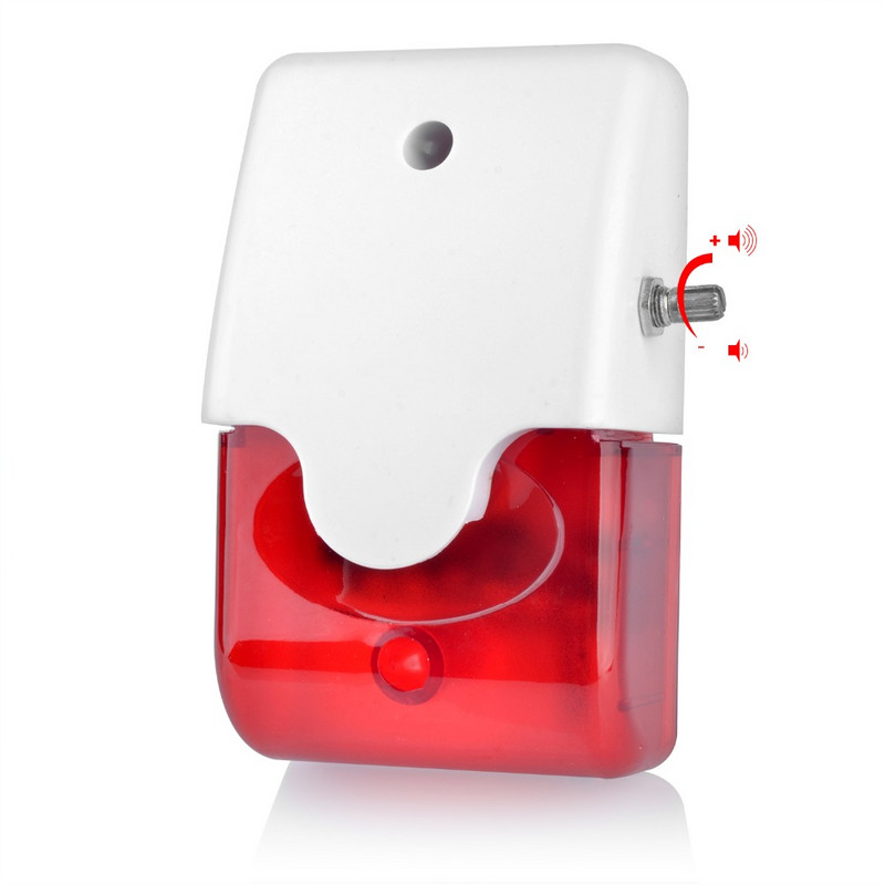 Smarsecur Sirenă de alarmă cu fir pentru interior/exterior Lumină stroboscopică Sirenă cu volum reglabil pentru sistem de alarmă gsm