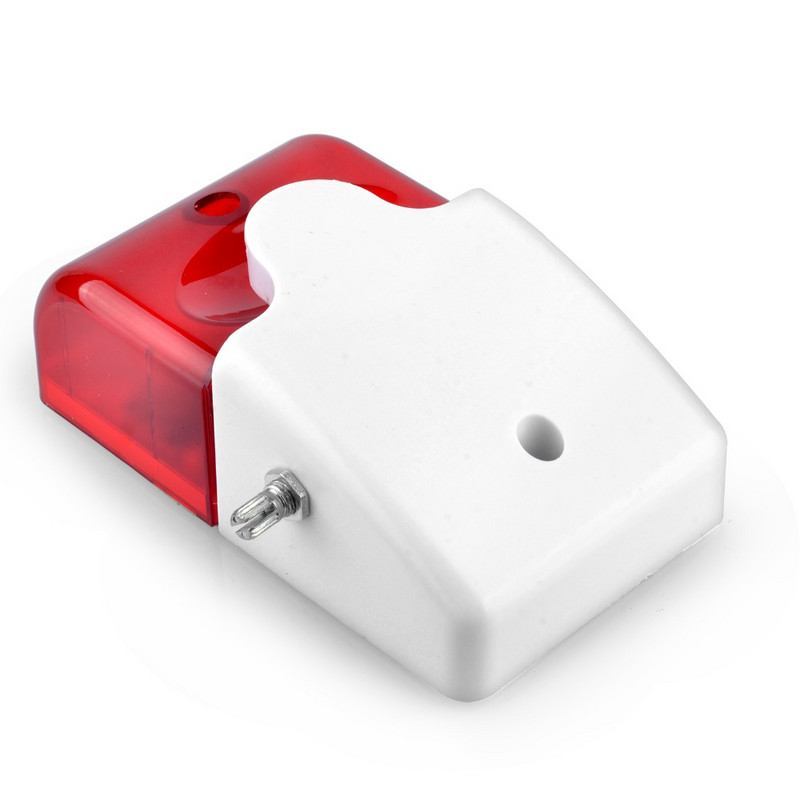 Smarsecur Sirenă de alarmă cu fir pentru interior/exterior Lumină stroboscopică Sirenă cu volum reglabil pentru sistem de alarmă gsm