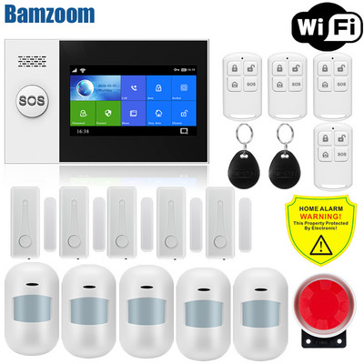 Tuya APP Πίνακας συναγερμού τηλεχειριστηρίου με δυνατότητα εναλλαγής 9 γλωσσών Ασύρματη οικιακή ασφάλεια Σύστημα συναγερμού WIFI GSM GPRS Αφόπλιση όπλισης κάρτας RFID