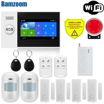 Tuya APP Πίνακας συναγερμού τηλεχειριστηρίου με δυνατότητα εναλλαγής 9 γλωσσών Ασύρματη οικιακή ασφάλεια Σύστημα συναγερμού WIFI GSM GPRS Αφόπλιση όπλισης κάρτας RFID