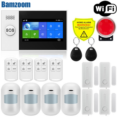 Tuya APP Πίνακας συναγερμού τηλεχειριστηρίου με δυνατότητα εναλλαγής 9 γλωσσών Ασύρματη οικιακή ασφάλεια Σύστημα συναγερμού WIFI GSM GPRS Αφόπλιση όπλισης κάρτας RFID