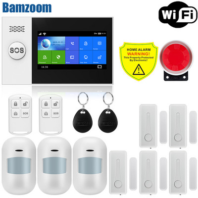 Tuya APP Πίνακας συναγερμού τηλεχειριστηρίου με δυνατότητα εναλλαγής 9 γλωσσών Ασύρματη οικιακή ασφάλεια Σύστημα συναγερμού WIFI GSM GPRS Αφόπλιση όπλισης κάρτας RFID