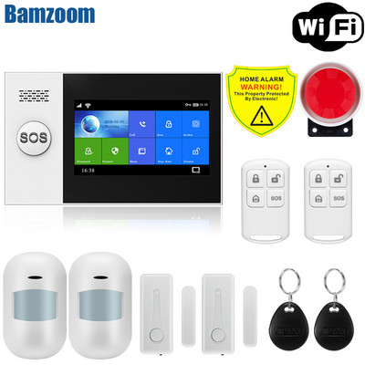 Tuya APP Πίνακας συναγερμού τηλεχειριστηρίου με δυνατότητα εναλλαγής 9 γλωσσών Ασύρματη οικιακή ασφάλεια Σύστημα συναγερμού WIFI GSM GPRS Αφόπλιση όπλισης κάρτας RFID