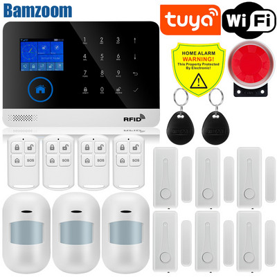 APP tālvadības pults trauksmes panelis, pārslēdzams 9 valodas Bezvadu mājas drošība WIFI GSM GPRS signalizācijas sistēma RFID kartes sviras atslēgšana