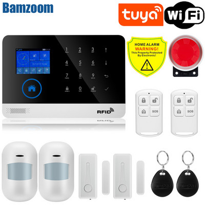 APP tālvadības pults trauksmes panelis, pārslēdzams 9 valodas Bezvadu mājas drošība WIFI GSM GPRS signalizācijas sistēma RFID kartes sviras atslēgšana