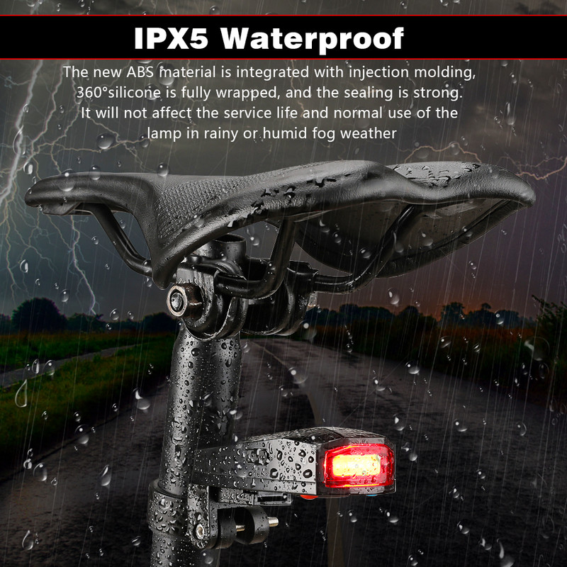 Elecpow Πίσω Φως Ποδήλατο Αντικλεπτικό Συναγερμός Ασύρματο Αδιάβροχο Αυτόματο Τηλεχειριστήριο Τηλεχειριστηρίου Πίσω Φως ποδηλάτου USB Κέρας