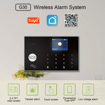 ZONAN G30+G34 Tuya Gsm 4G WiFi безжична домашна охранителна алармена система против крадец Детектор за димни газове Сензор за врати Аксесоари за сирена