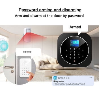 TUGARD G12+K10 Σύστημα ασφαλείας συναγερμού 433MHz GSM WiFi Wireless RFID Card Home Burglar TFT LCD Πληκτρολόγιο αφής 11 γλώσσες