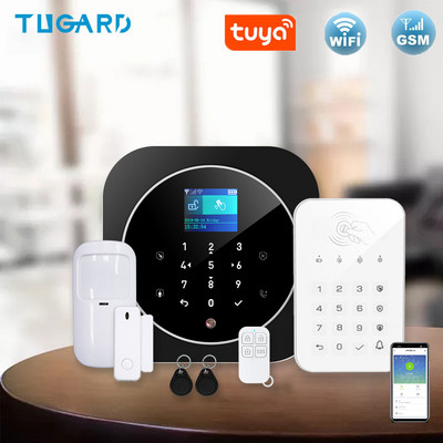 TUGARD G12+K10 Алармена охранителна система 433MHz GSM WiFi Безжична RFID карта Домашна крадец TFT LCD сензорна клавиатура 11 езика